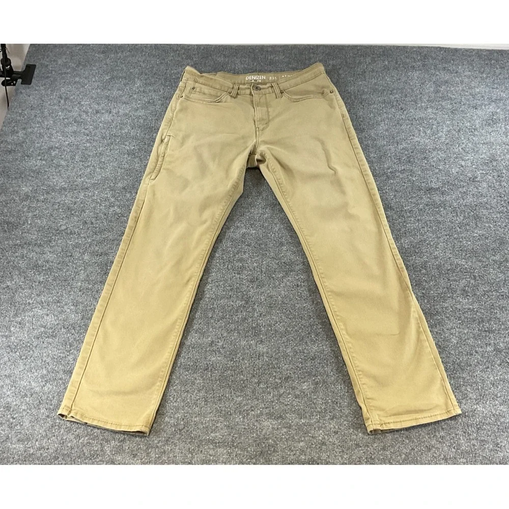 Denizen Levi's 231 Athletic Fit Jeans 32x32 Tan Khaki Straight Leg Stretch Casua